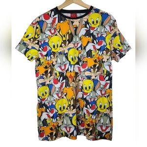 Cakeworthy Looney Tunes over print T-shirt- unisex Large